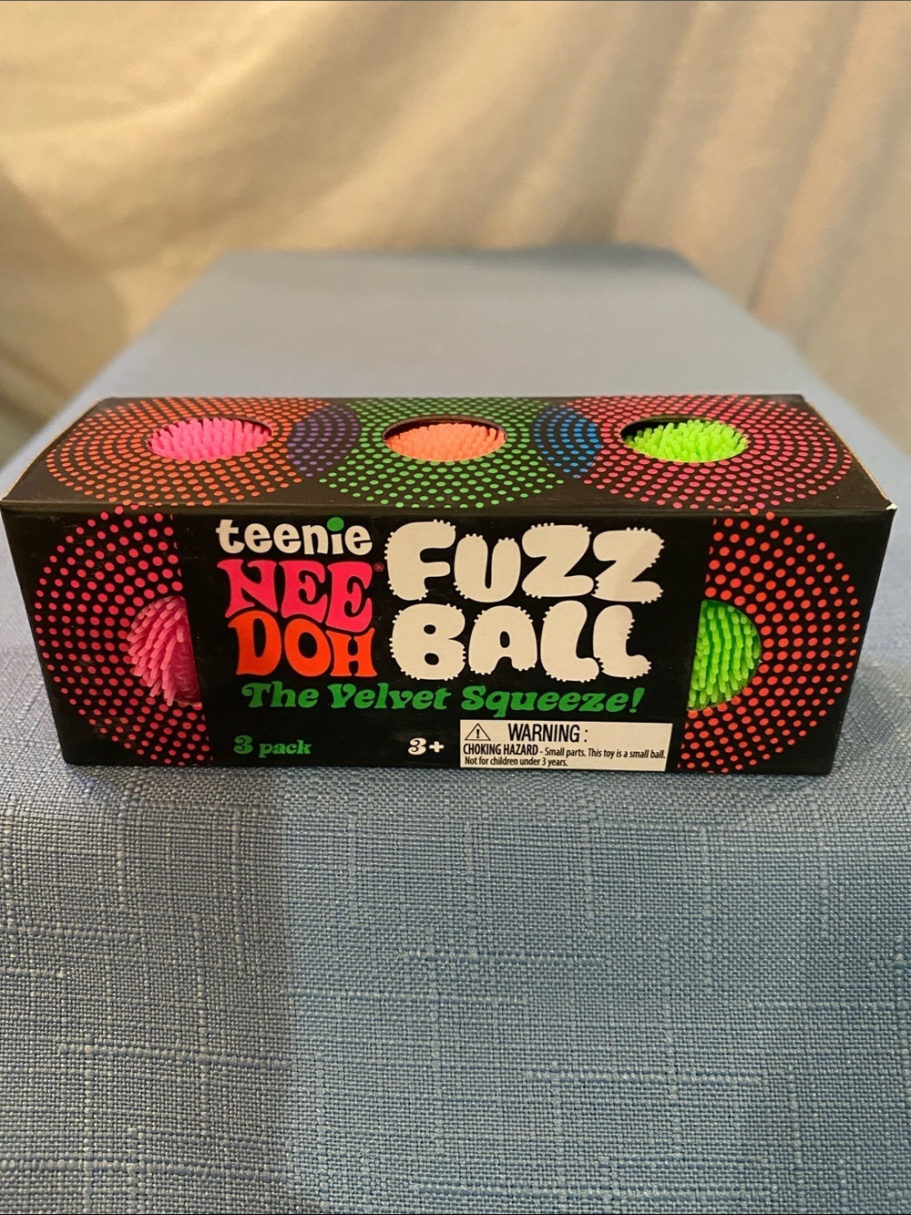 Needoh teenie Fuzz ball velvet squeeze tiny small orange green pink Fuzzballs - Picture 2 of 5